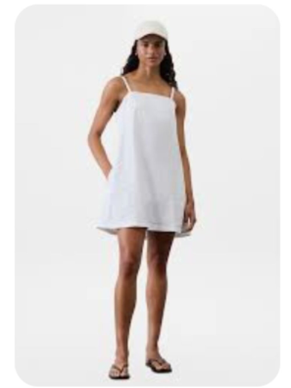 Athleta White Paradise Cami Dress size MP